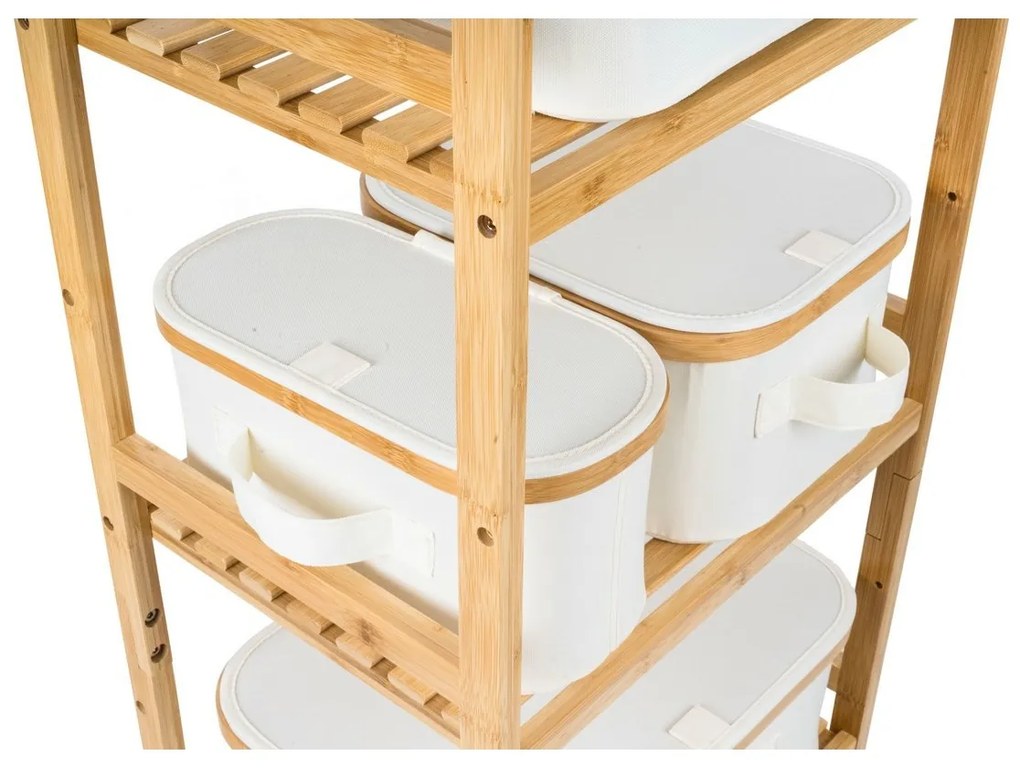 Cutie de depozitare G21 24 x 30 x 15 cm, dinbambus cu capac, bej