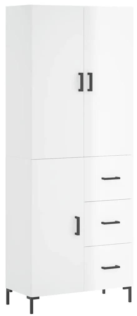 3195901 vidaXL Dulap înalt, alb extralucios, 69,5x34x180 cm, lemn compozit