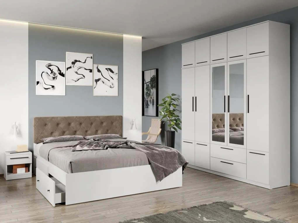 Set mobila dormitor 4 piese Alb Levi C28