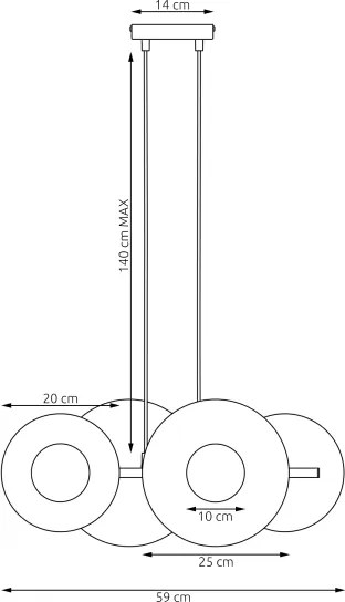 Candelabru suspendat pe cablu UMBRA 4xG9/8W/230V bej