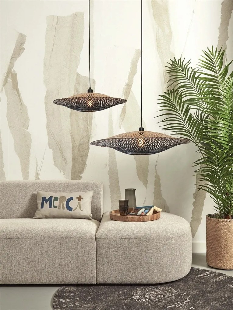 Lustra/Pendul eco din bambus Kalimantan 87cm nat/bl
