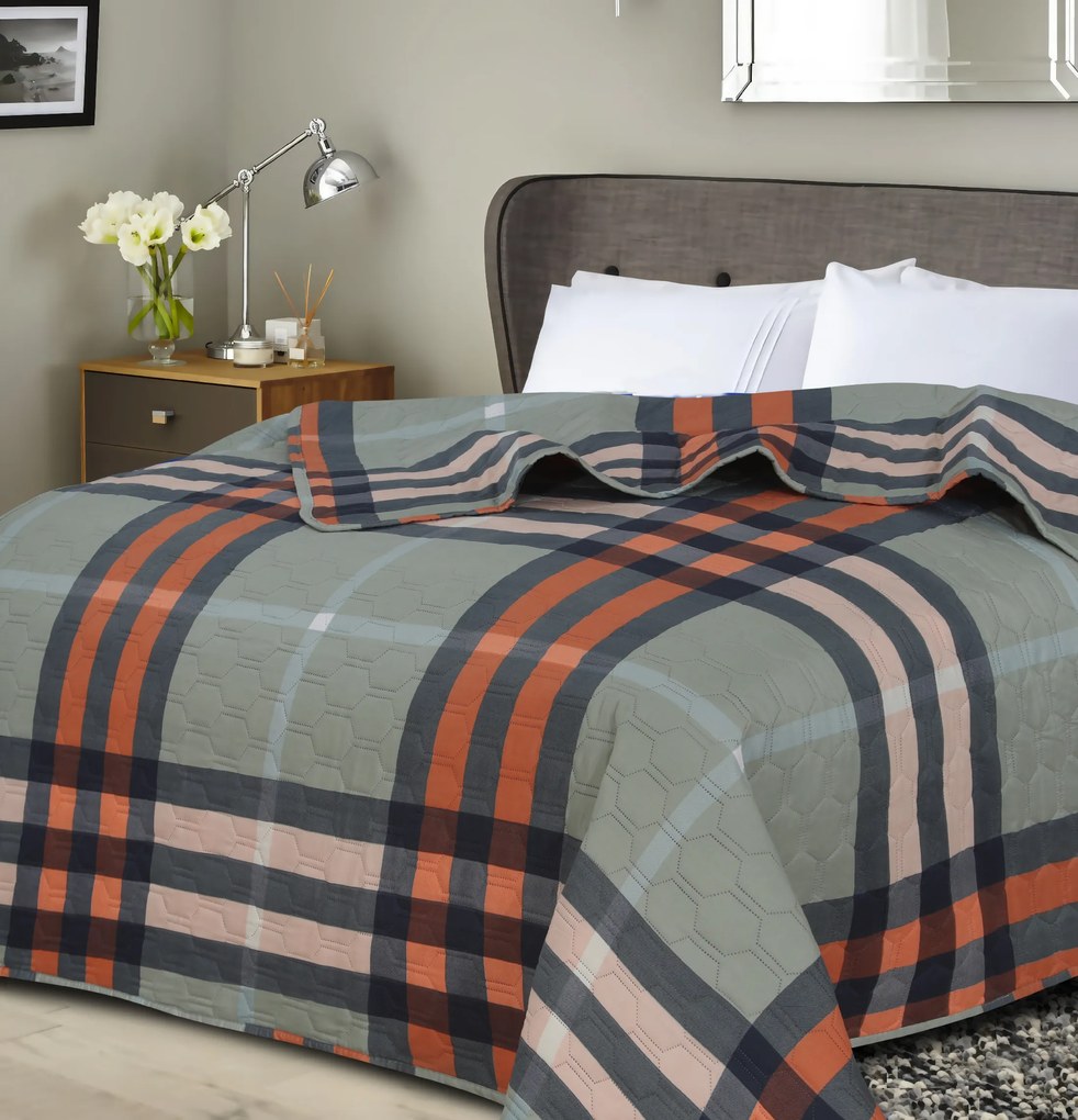 Cuvertura de pat PLAIDORY HEXAGON, verde Dimensiune: 170 x 220 cm