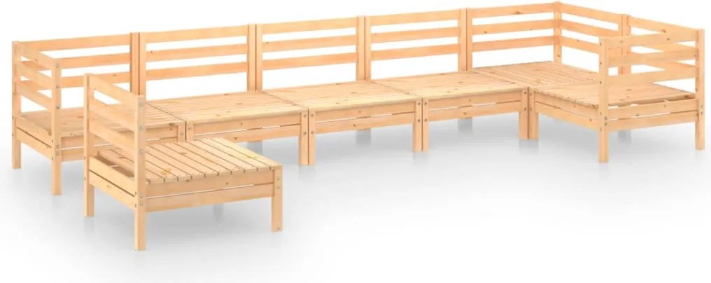 vidaXL Set mobilier de grădină, 7 piese, lemn masiv de pin