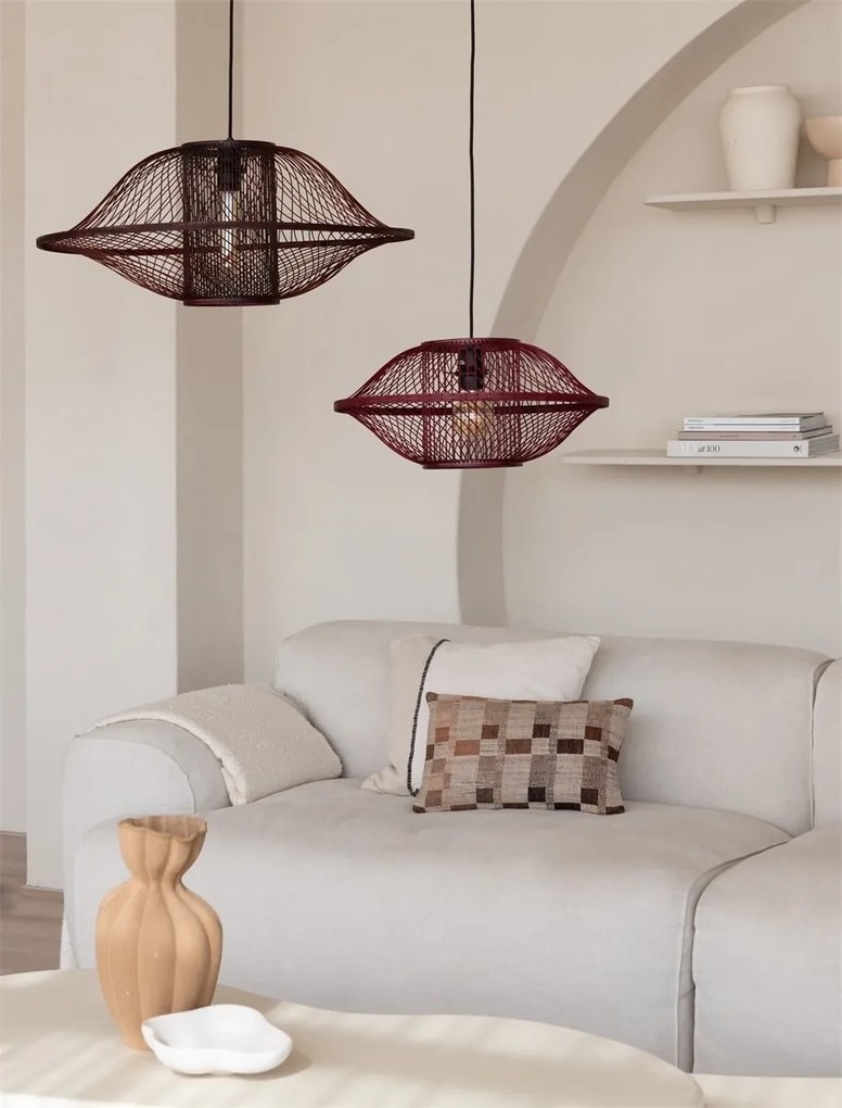 Lustra/Pendul Eco, Bambus, Maui visiniu, L