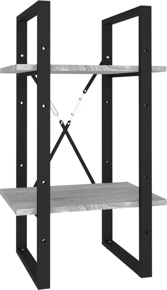 vidaXL Bibliotecă 2 niveluri gri sonoma 40x30x70 cm lemn compozit