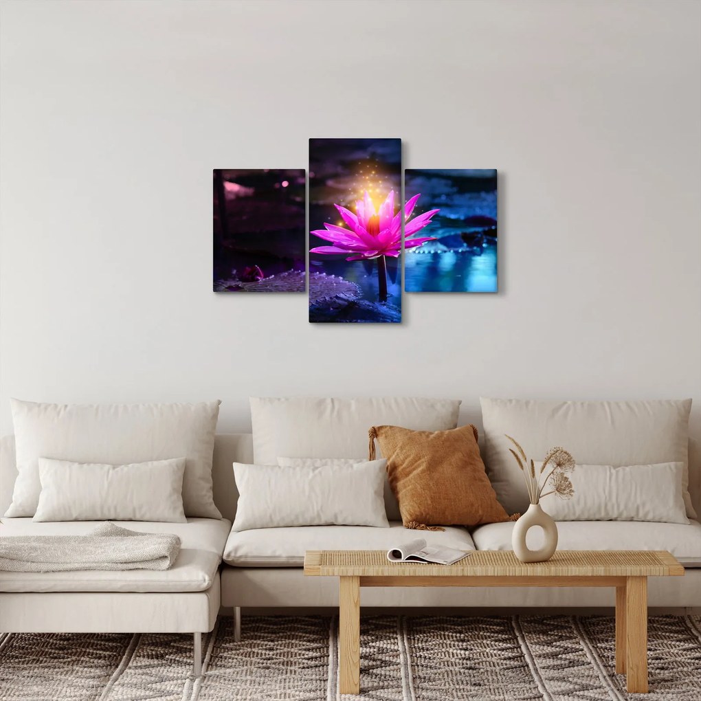 Tablou cu lotus pe apă (90x60 cm)