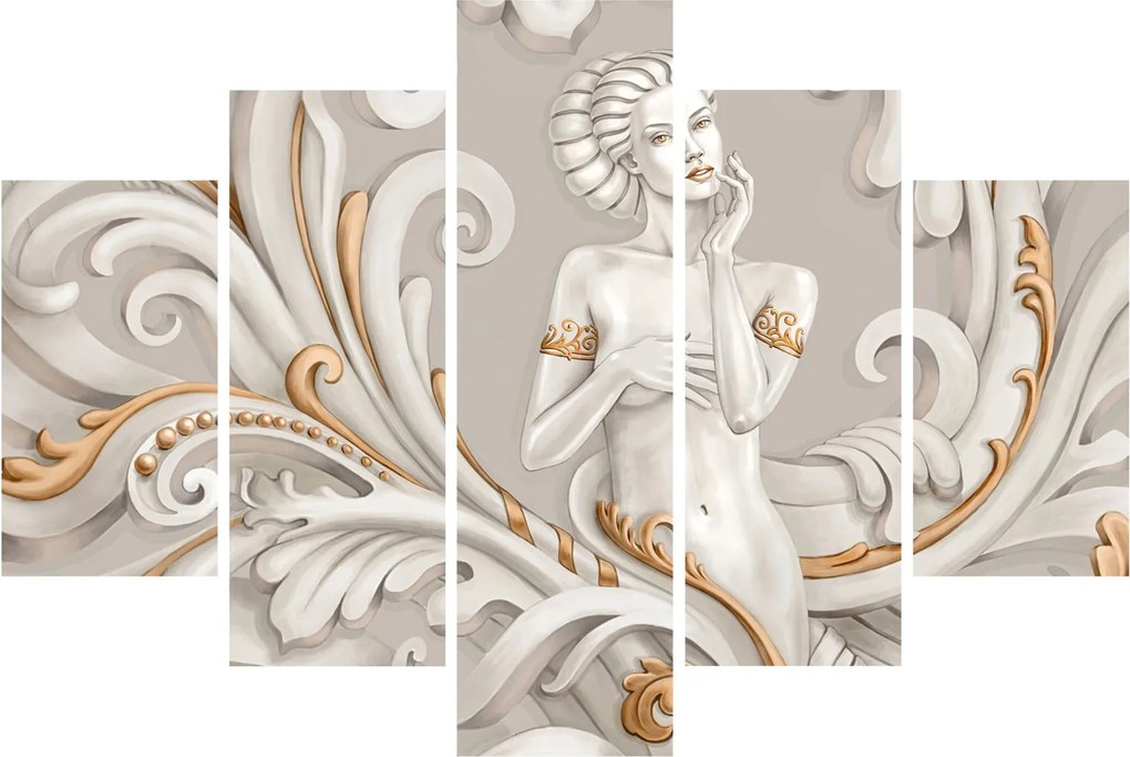 Tablou - Imagine a zeiței într-un fundal ornamental (150x105 cm)