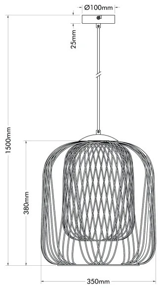 Globo 15965H1 - Pendul pe cablu DICHTI, 1xE27/40W/230V, Ø 35 cm