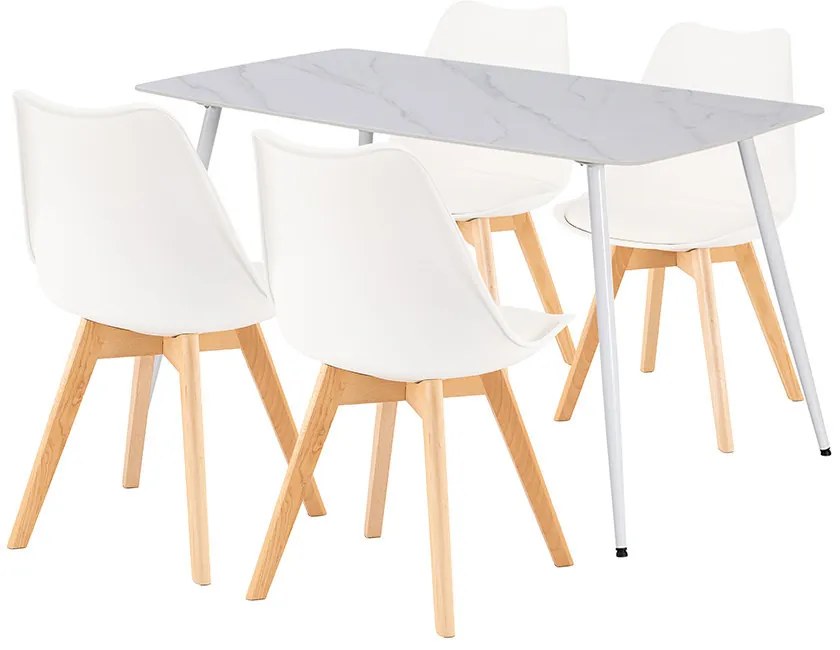 Ravena 4+1 set de sufragerie alb-alb