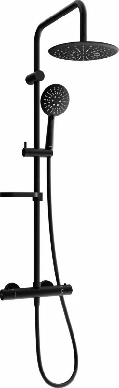 Mexen KX67 set de duș montat pe perete cu para de ploaie și baterie termostatică, negru - 771506791-70