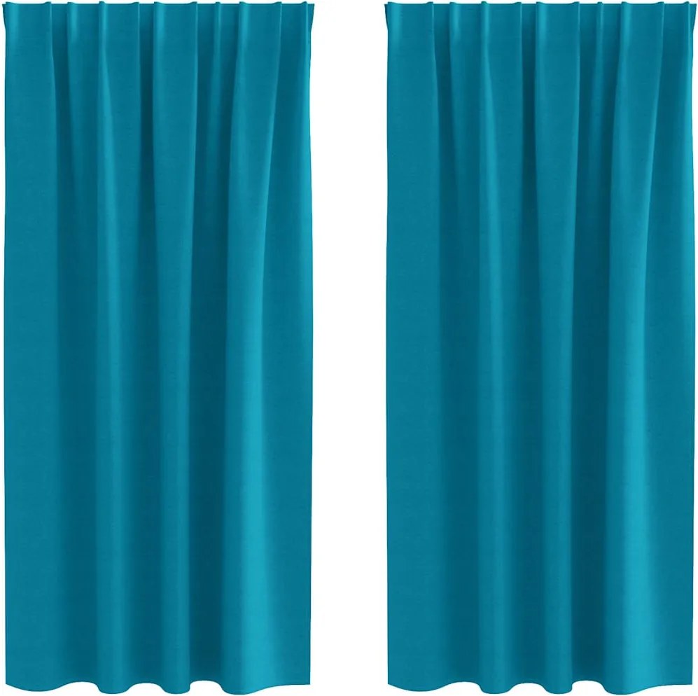 vidaXL Perdele Opaque cu Inel 2 pcs Turcoaz 175 x 140 cm Poliester