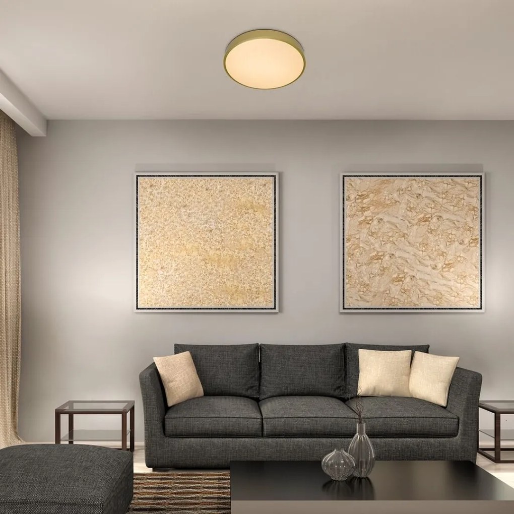 Plafoniera LED design slim Tesia auriu 40cm