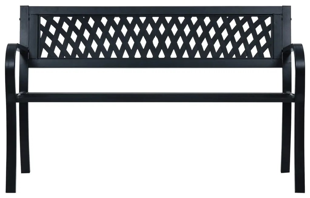 47943 vidaXL Bancă de grădină, negru, 125 cm, oțel