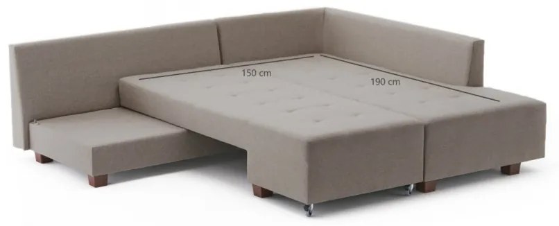 Coltar Extensibil Manama Corner Sofa Bed Right, Crem
