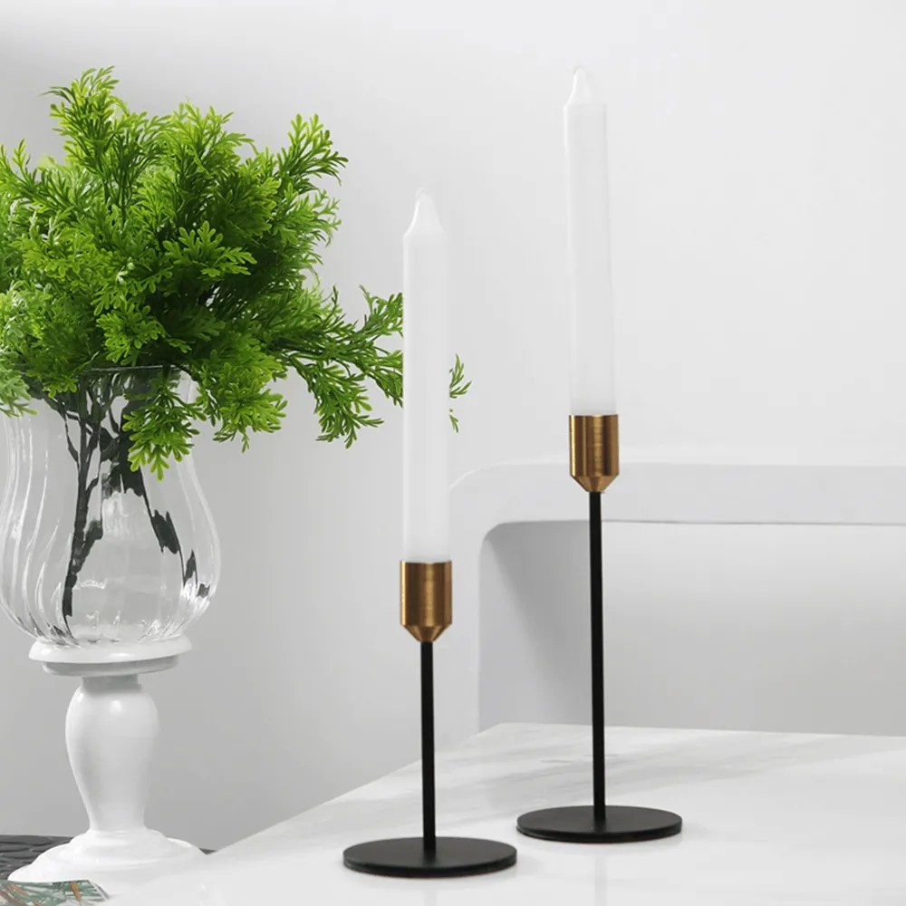 Set două sfeşnice, negru/auriu, ARLOB