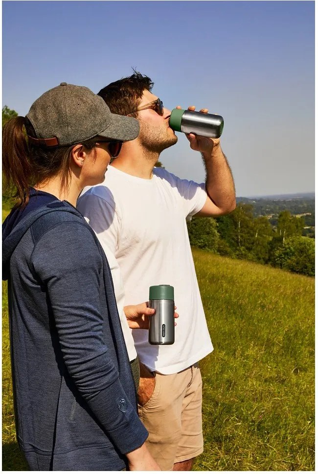 Cană termos argintie din oțel inoxidabil 340 ml – Black + Blum