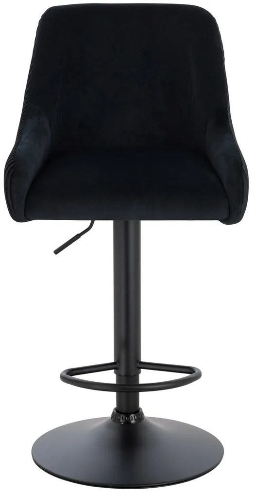 HR920W Scaun Neagră din Catifea cu Bază Neagră