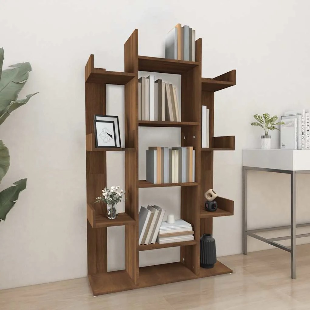 vidaXL Bibliotecă, stejar maro, 86x25,5x140 cm, lemn prelucrat