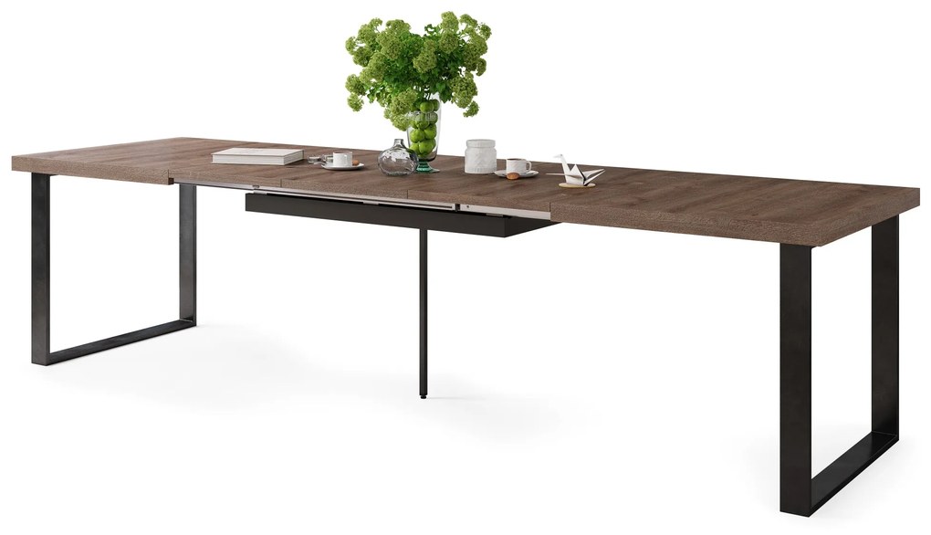AVELLA Stejar Maro - MASĂ LOFT PENTRU SALON / DINING EXTENSIBILĂ PÂNĂ LA 3,1 m!