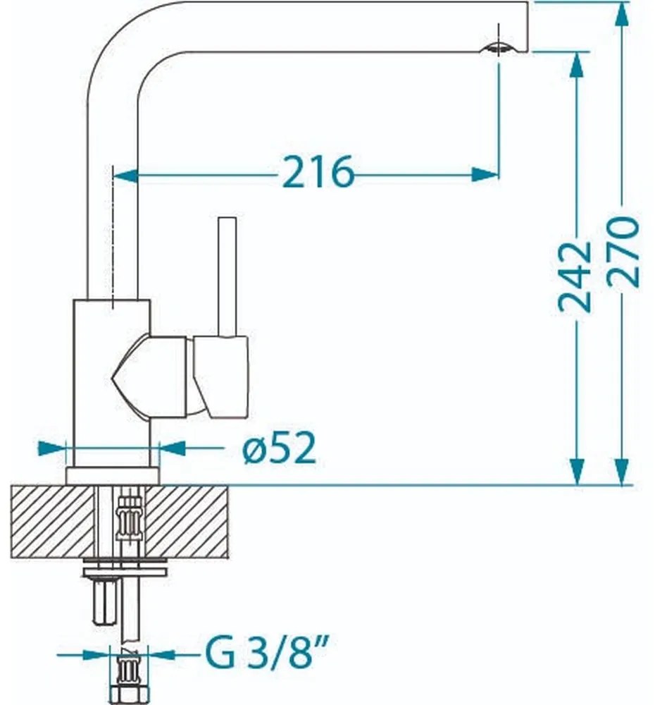 Set chiuveta bucatarie inox Kombino 50 si baterie bucatarie Fluid Monarch antracit Antracit