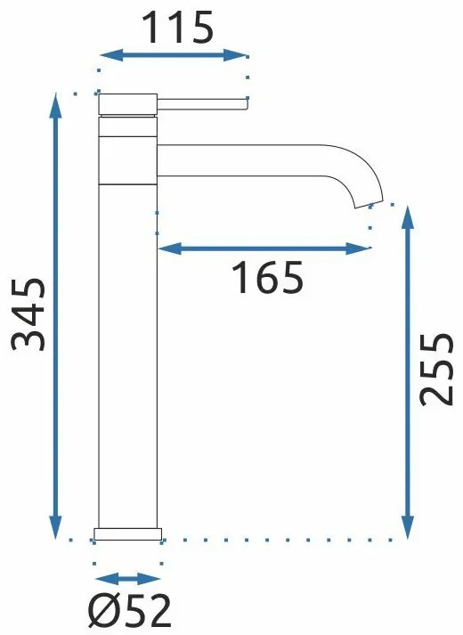 Baterie pentru baie Rea LUNGIS Gun Grey Super High