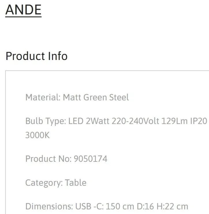 Veioza LED design decorativ ANDE verde, NVL-9050174
