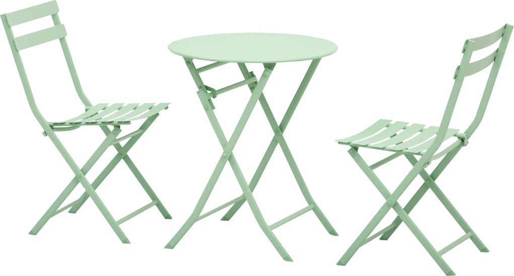 Outsunny Set de Mobilier de Grădină pentru 2 Persoane Masă Bistrou cu 2 Scaune pentru Curte Grădină Pliabil Verde | Aosom Romania
