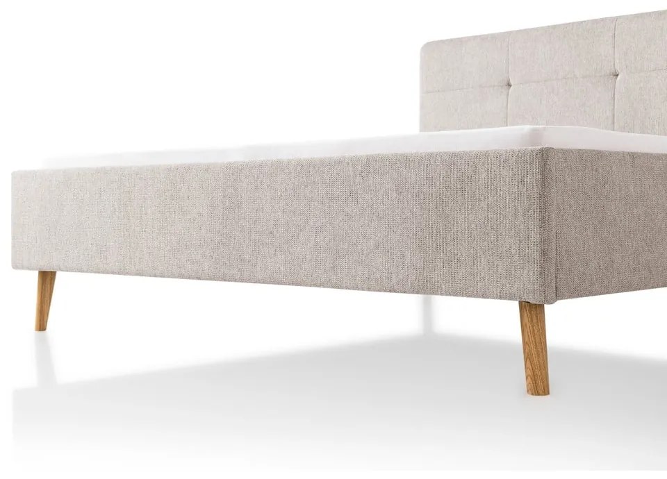 Pat matrimonial gri/maro tapițat fără somieră 180x200 cm Smart – Meise Möbel