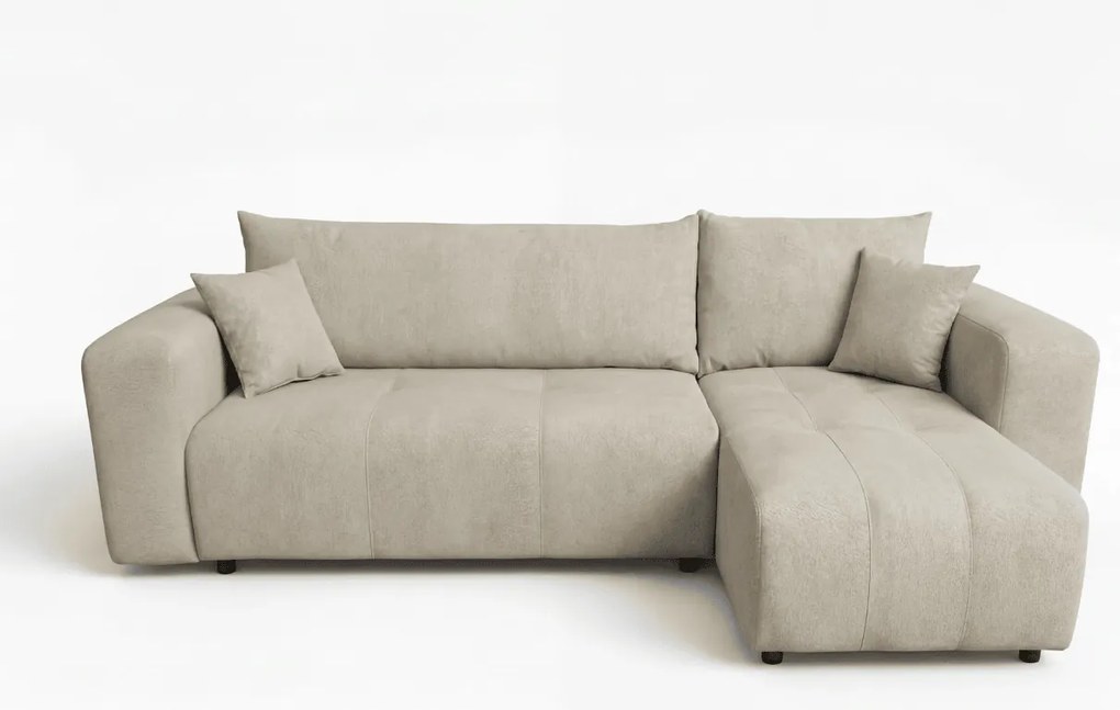 Canapea de colt extensibila SORELA bej, reversibila + 2 pernute gratuite