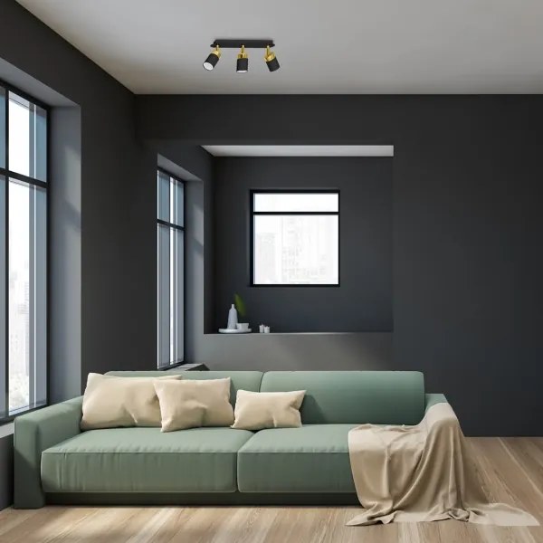 Corp de iluminat spot JOKER 3xGU10/25W/230V negru/auriu