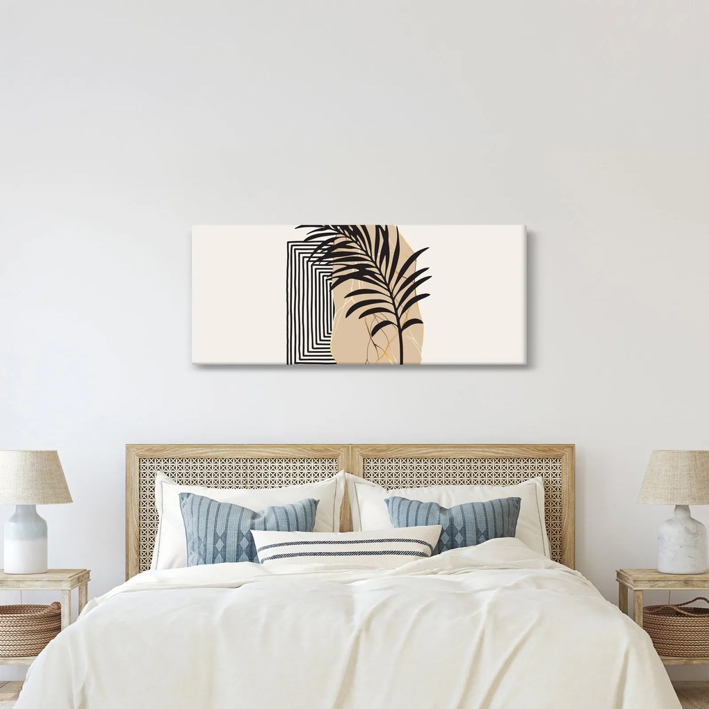 Tablou - Abstracție cu frunze tropicale N⁰3 (120x50 cm)
