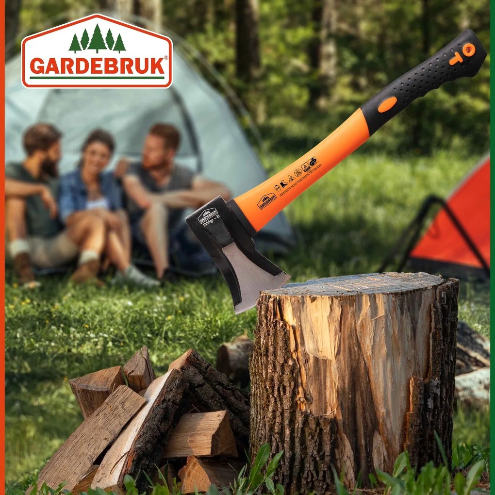 Set de topoare TOMS, topor și despicător, 2 bucăți, negru/portocaliu Gardebruk