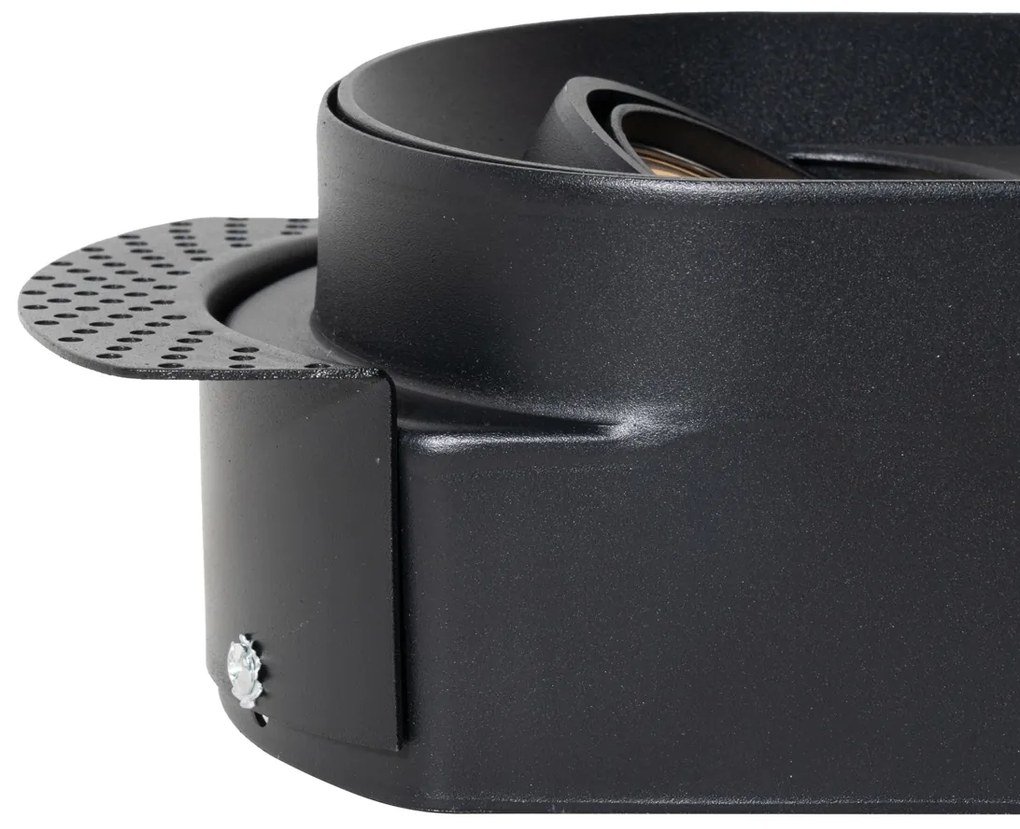 Spot integrat rotund negru GU10 50mm 2 lumini - Hubs