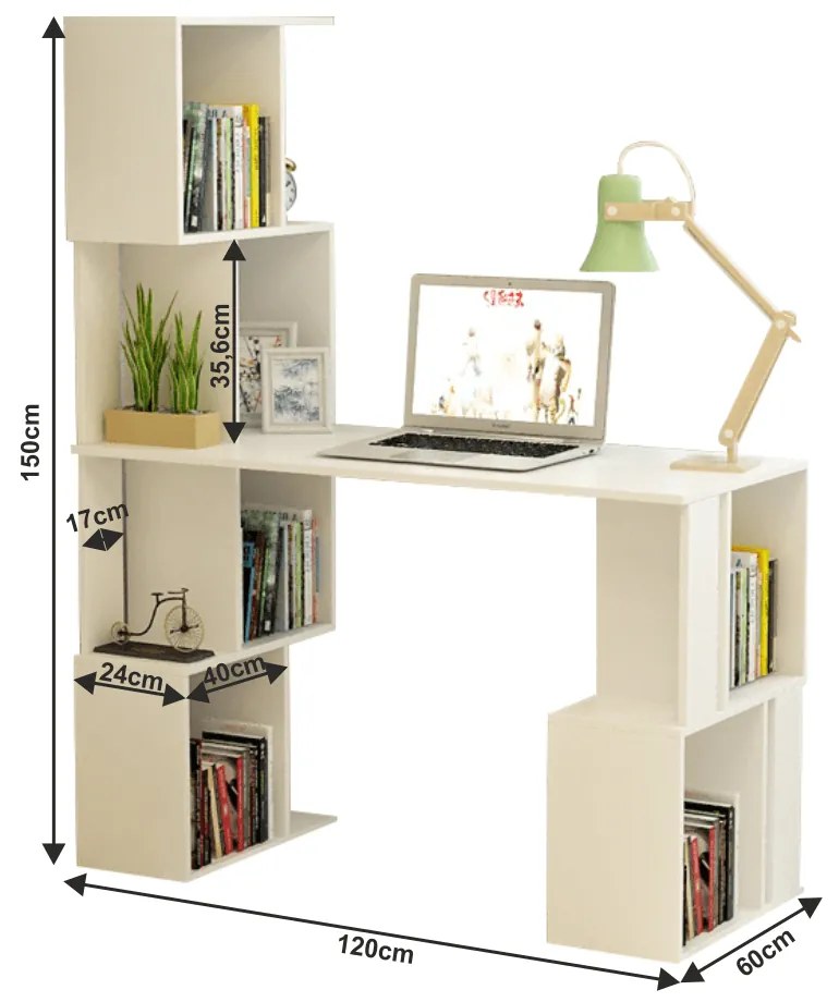 Masă PC s Raftom Flexi. 744805