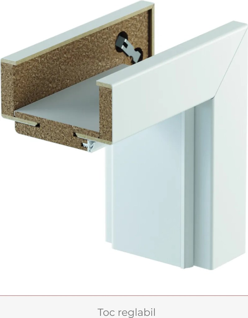 Usa cu toc reglabil PORTA VECTOR B - ST DR 180-240 mm, Alb