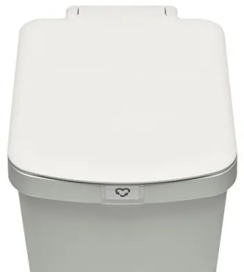 Coș cu pedală Brabantia StepUp 1008483, 25 L, Materiale ecologice, Deschidere mare, Gri deschis