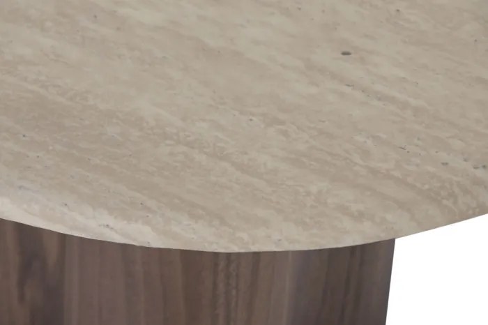 Masă de cafea natur cu blat din granit bej, 130×70×45 cm, "Roche"
