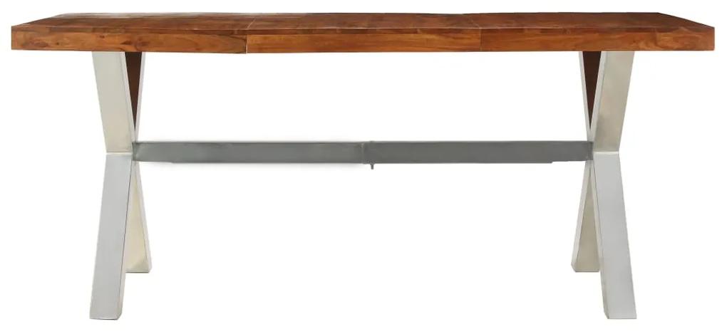 245639 vidaXL Masă din lemn masiv cu finisaj din palisandru, 180x90x76 cm
