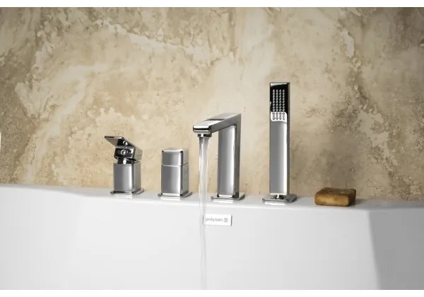 Sapho Baterie pentru cadă TURSI, montaj pe 4 găuri, crom lucios