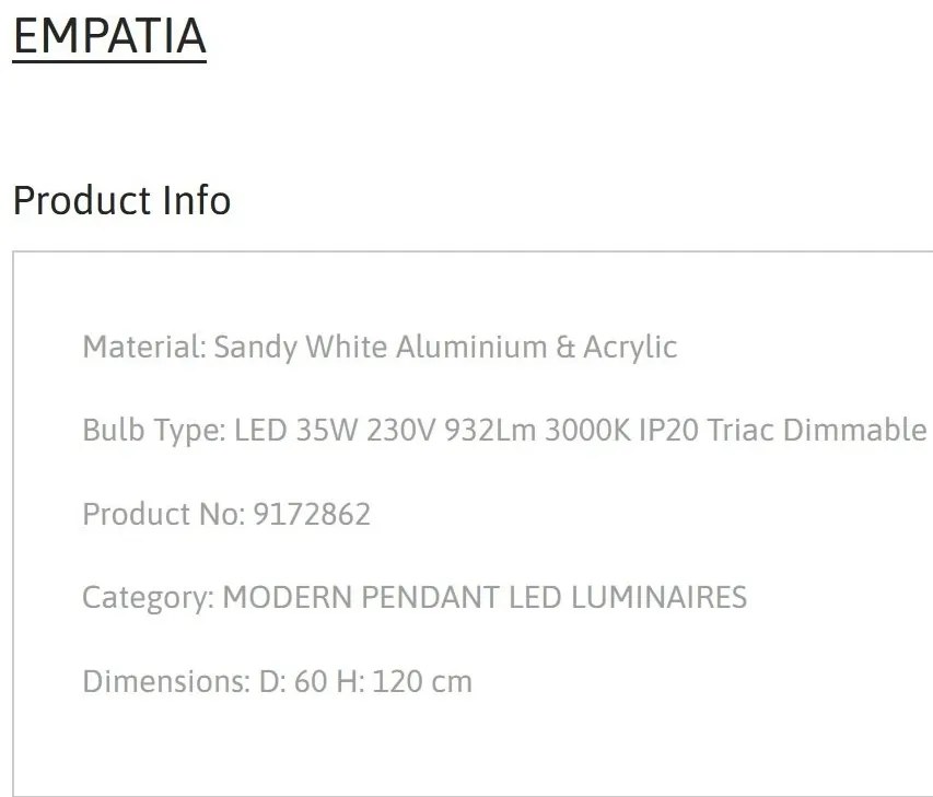 Lustra LED dimabila design circular EMPATIA D-60cm