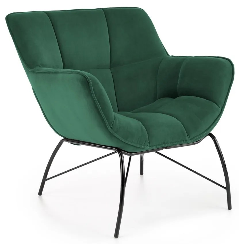 Fotoliu Belton velvet verde H78 cm
