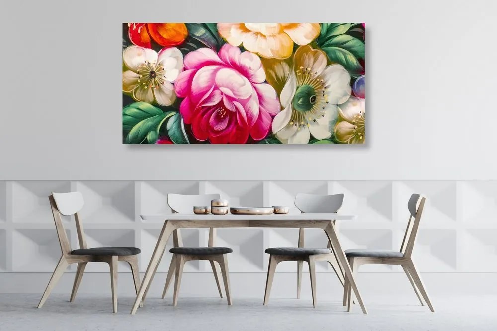 Tablou lumea viu colorată a florilor
