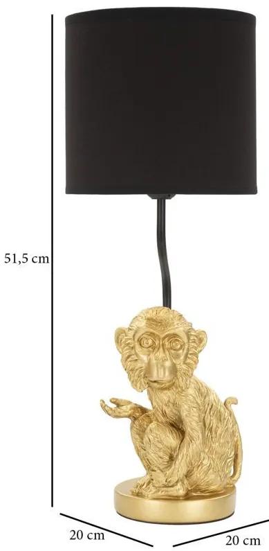 Veioza aurie/neagra din polirasina, Soclu E27 Max 40W, ∅ 20 cm, Monkey Mauro Ferretti