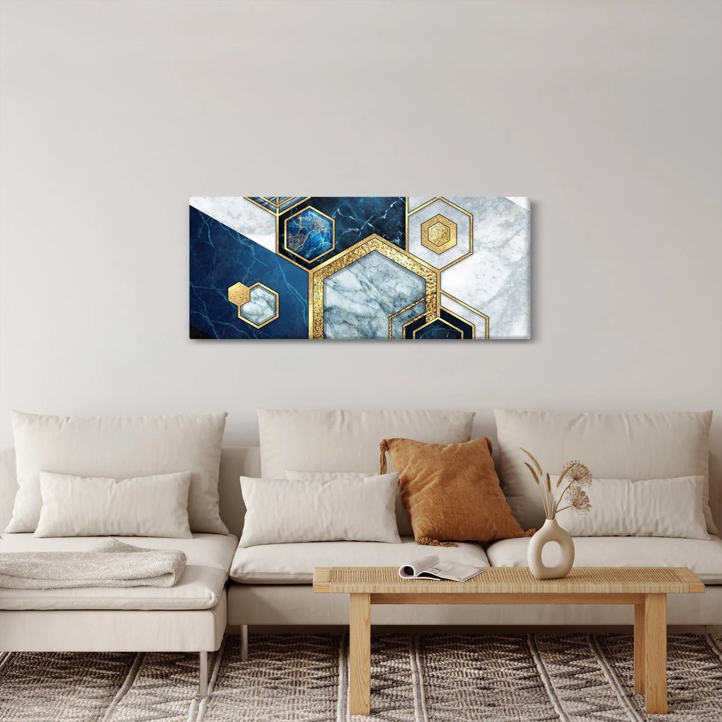 Tablou - Hexagoane de marmură (120x50 cm)
