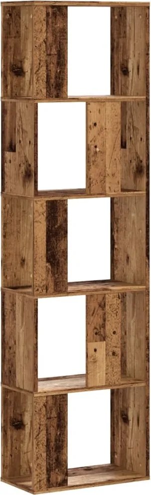 vidaXL Bibliotecă cu 5 niveluri lemn vechi 45x23,5x162,5 cm lemn
