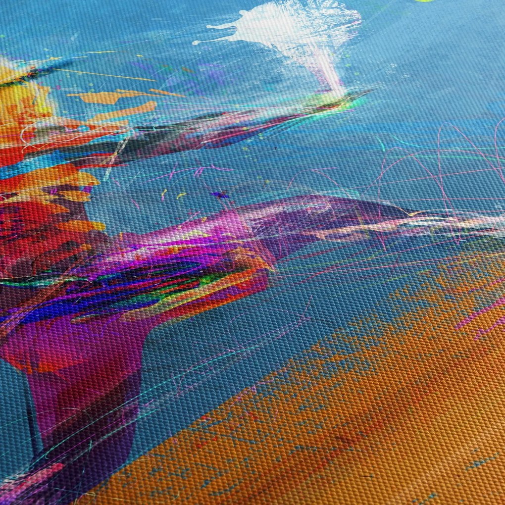 Tablou - Jucător de tenis pictat (cu ceas) (90x30 cm)