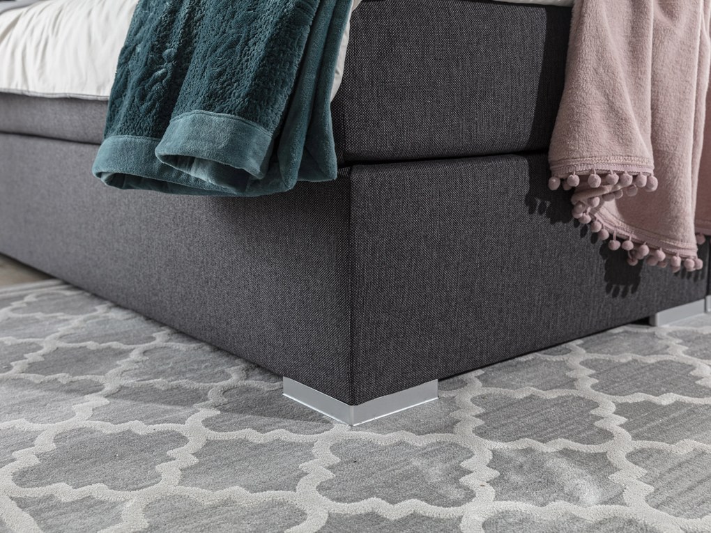 Pat matrimonial Boxspring 160 cm Irma 01 (gri închis). 1044539