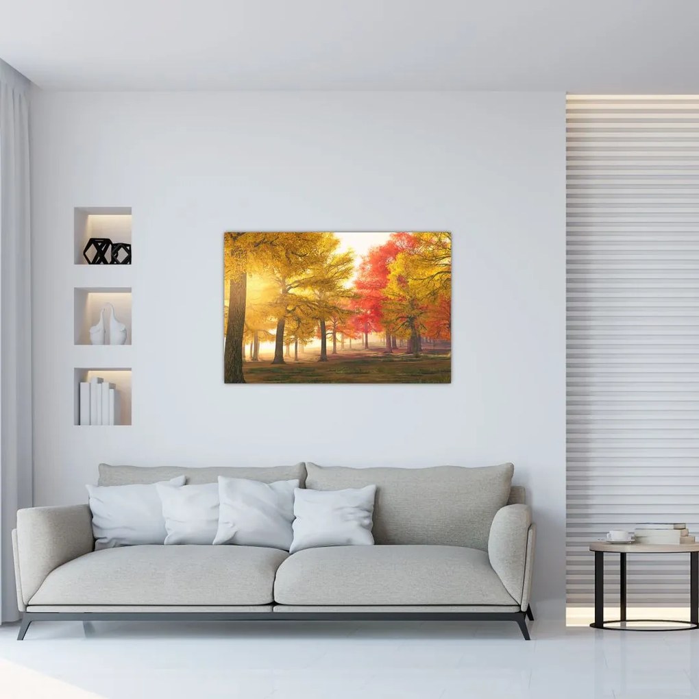 Tablou cu copaci toamna (90x60 cm)