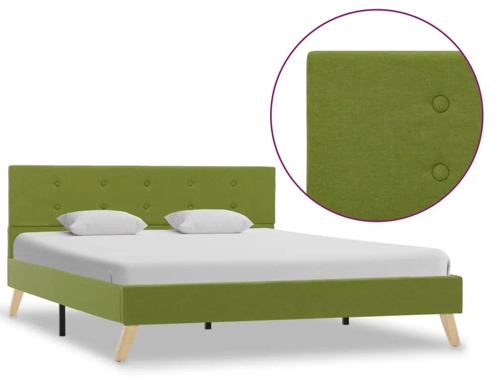 284831 vidaXL Cadru de pat, verde, 140 x 200 cm, material textil