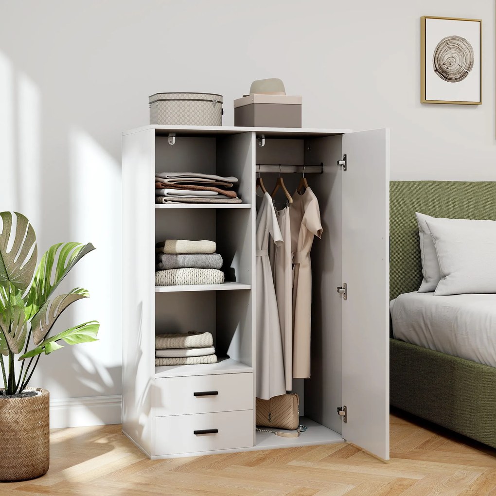 HOMCOM Dulap Modern Alb Sertare | Aosom Romania